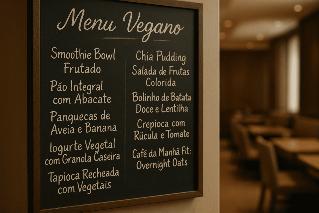 menu vegano para hotéis e pousadas